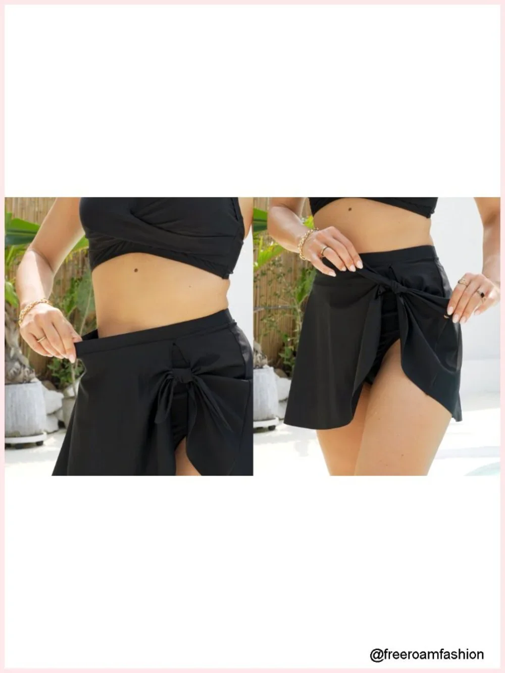 High Waisted Bikini Bottoms with Detachable Swim Skirt Tummy Control Modest